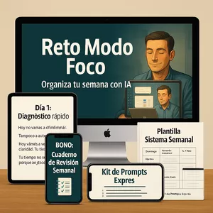 Imagen de portada para Curso online Reto 7 Días Modo Foco: Organiza tu Semana con IA