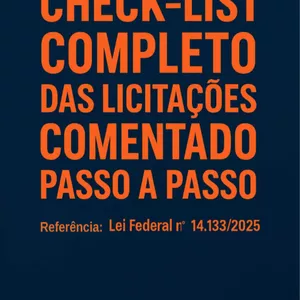 Imagem de capa para o Ebook CHECK-LIST COMPLETO DAS LICITAÇÕES  COMENTADO PASSO A PASSO