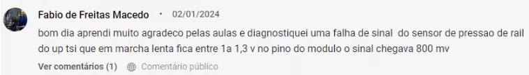 depoimento sobre o curso de multímetro do mecânico e professor Abel Klering