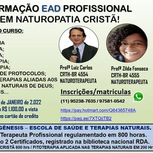 Imagem principal do produto FORMAÇAO PROFISSIONAL EAD EM NATUROPATIA CRISTÃ