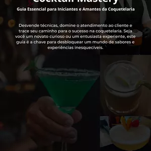 Imagem de capa para o Ebook Cocktail Mastery: Guia Essencial para Iniciantes e Amantes da Coquetelaria