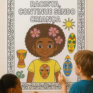 Imagem de capa para o Ebook Painel Consciência negra para colorir