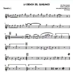 Imagen de portada para Ebook Partituras - La esencia del Guaguancó (4 trompetas, Piano, Bajo y Percusión)