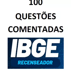 Imagem de capa para o Ebook Apostila - 100 Questões comentadas do concurso de Recenseador do IBGE