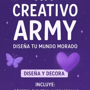 Imagen de portada para Ebook MEGA PACK ARMY - KIT CREATIVO = Diario ARMY Interactivo + 💜Plantillas para imprimir, colorear y pegar en tu habi + Linea de tiempo de BTS + Actividades de Crecimiento Personal + Pósters descargables +Pinta tu concierto ideal y perfecto+Stickers virtuales
