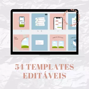 Imagem de capa para o Curso online 54 POSTS EDITÁVEIS 