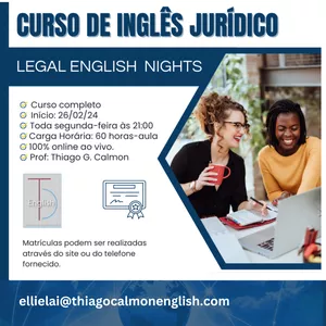 Cover image for Online course Curso de Inglês Jurídico - The Legal English Nights.