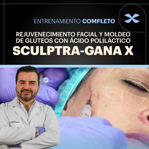 Imagen de portada para Curso online Rejuvenecimiento facial y moldeo de glúteos con ácido poliláctico (SCULPTRA - GANA X)