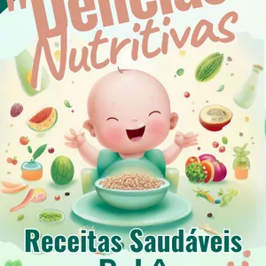 Imagem de capa para o Ebook Delícias Nutritivas Receitas saudáveis para Bebês em crescimento