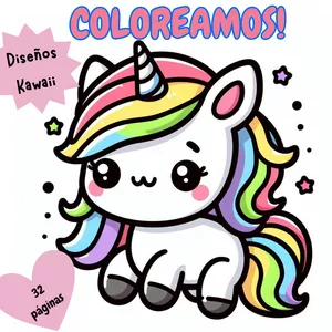 Imagen de portada para Ebook Coloreamos Unicornios 33 paginas