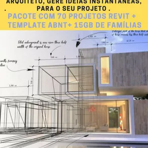 Imagem de capa para o Ebook Pack 70 Projetos Revit + Template Abnt 2020 + 15gb de Famílias para Revit (60Mil Arquivos);