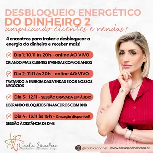 Imagem de capa para o Evento online DESBLOQUEIO ENERGÉTICO DO DINHEIRO 2: AMPLIANDO CLIENTES E VENDAS!