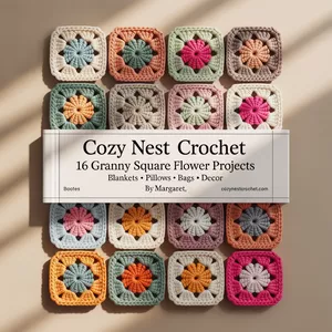 Cover image for Ebook 16 Flower Granny Square Projects 