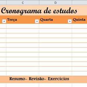 Imagem de capa para o Ebook Cronograma estudos Excel