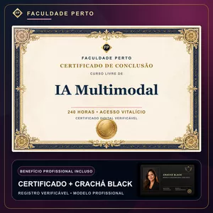 Imagem do curso 🔥 BOLSA 100% [APLICADA] - [MATRÍCULA] CURSO DE FORMAÇÃO EM IA MULTIMODAL - ACESSO VITALÍCIO - CRACHÁ BLACK + REGISTRO - CASHBACK R$ 25 - BÔNUS APOSTILA EXTRA - FP