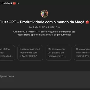 Imagem de capa para o Curso online FiuzaGPT – seu guia prático para hábitos, rotina e organização usando o mundo Apple.