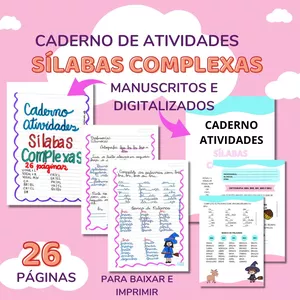Imagem de capa para o Curso online CADERNO DE ATIVIDADES SÍLABAS COMPLEXAS 