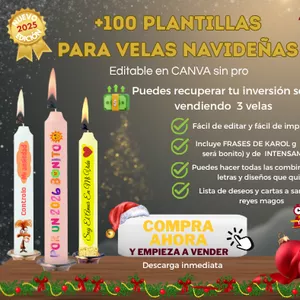 Imagen de portada para Ebook Kit Canva para Velas Navideñas – Más de 100 diseños listos para imprimir y vender