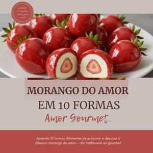 Imagem de capa para o Ebook Morango do Amor em 10 Formas, do Básico ao Gourmet !!!