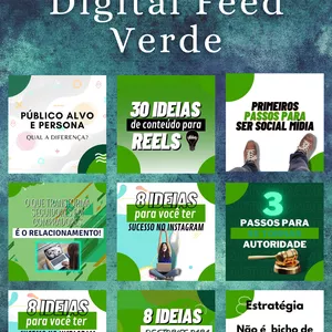 Imagem de capa para o Ebook Pack Canva Marketing Digital - Feed Verde/Branco