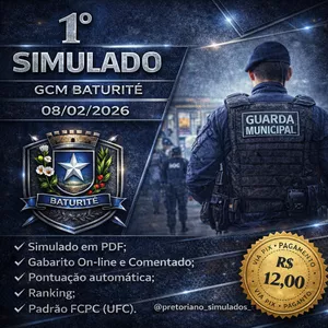 Imagem de capa para o Ebook 1º SIMULADO - GCM BATURITÉ - PROF. ADRIANO FERNANDES