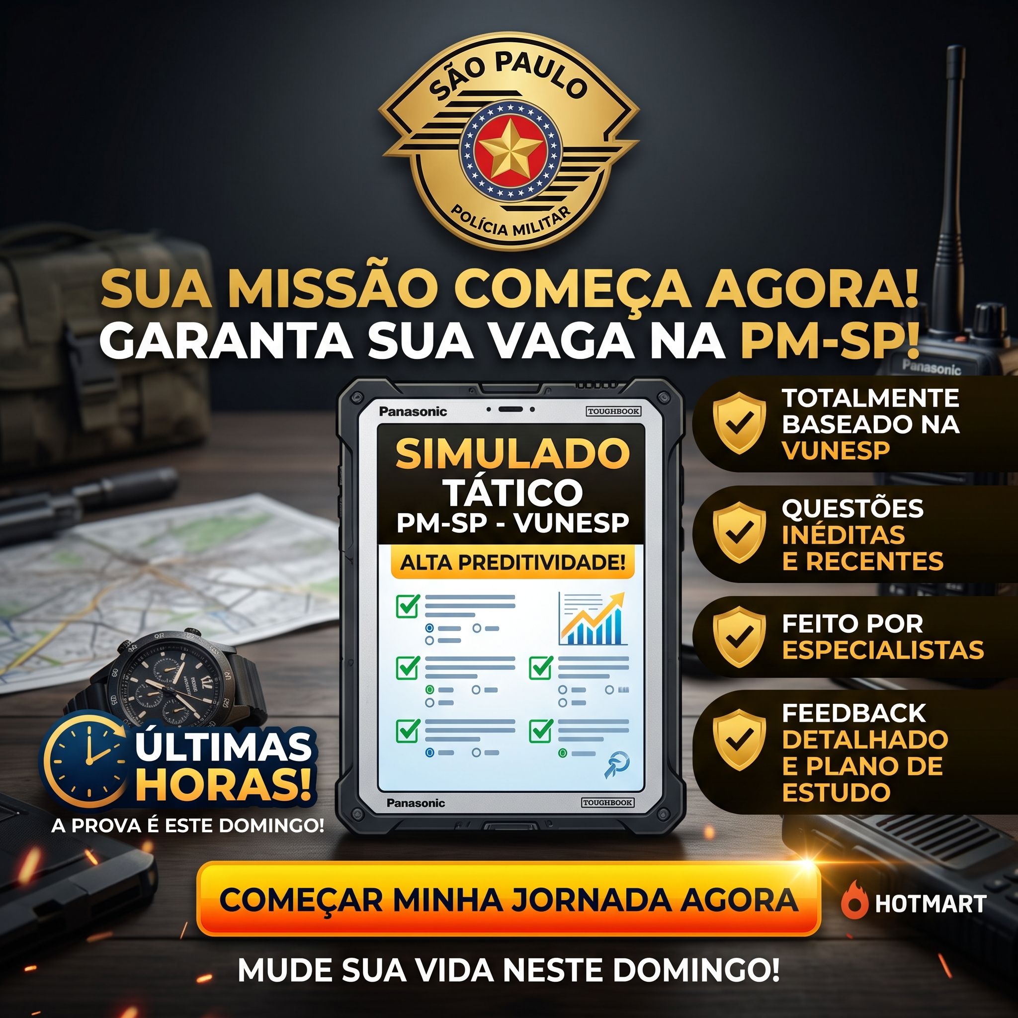 Simulado Completo PMSP SOLDADO 2026 – Nível Médio – Banca VUNESP>
