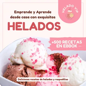 Imagen de portada para Ebook Aprende heladería desde Cero - Más de 500 recetas en eBook