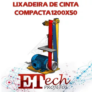 Imagem de capa para o Ebook Lixadeira de Cinta Cutelaria Serralheria Compacta 1200x50mm - Projeto