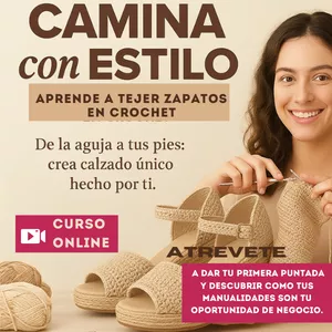 Imagen de portada para Curso online Camina con Estilo: Aprende a Tejer Zapatos en Crochet