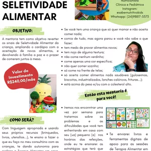 Imagem de capa para o Serviço online MENTORIA EM SELETIVIDADE ALIMENTAR PARA PAIS E CUIDADORES 