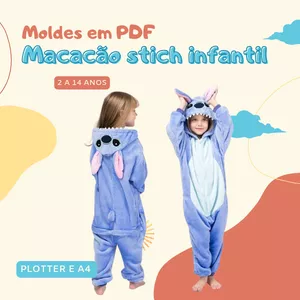 Imagem de capa para o Ebook Molde macacão stich infantil 