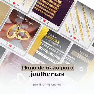Imagem de capa para o Curso online Plano de Ação para Joalherias | pack de templates editáveis para posts