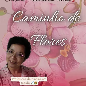 Imagem de capa para o Curso online Curso de pintura em tecido caminho de flores.
