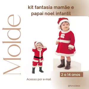 Imagem de capa para o Ebook Molde fantasia mamãe e papai noel infantil 