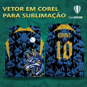 Imagem de capa para o Curso online ARTE VETOR LOBO AZUL PARA SUBLIMAÇÃO