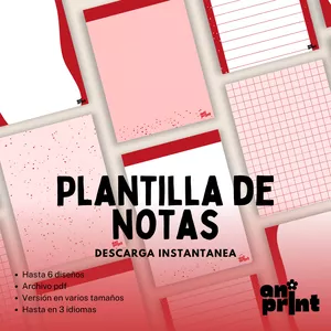 Imagen de portada para Ebook Plantilla de notas- Diseño minimalista rojo