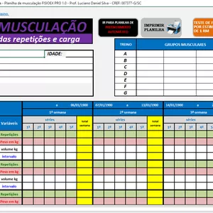 Imagem de capa para o Curso online PLANILHA MUSCULAÇÃO FISIOEX PRO 1.0 - completa