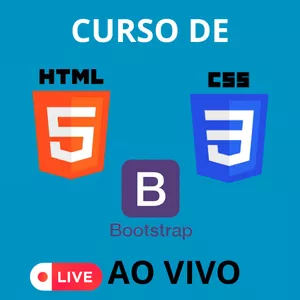 Imagem de capa para o Curso online Curso ao vivo de HTML 5, CSS, Bootstrap para iniciante (100 Vagas)