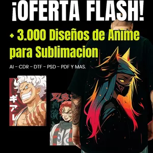 Imagen de portada para Curso online 🎁PACK +3.000 DISEÑOS DE ANIME PARA SUBLIMACION🎁