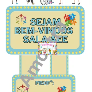 Imagem de capa para o Curso online *Plaquinhas para porta Sejam bem-vindos sala AEE*  