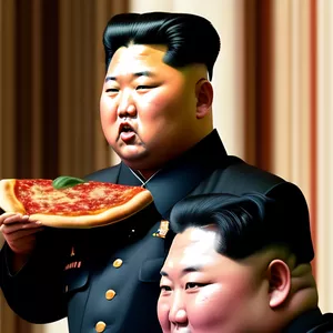 Imagen de portada para Curso online Kim jong-un eating an extra large pizza with french fries