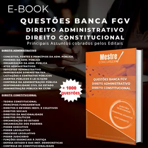 Imagem de capa para o Ebook Questões para Concursos - Banca FGV: Direito Administrativo + Direito Constitucional
