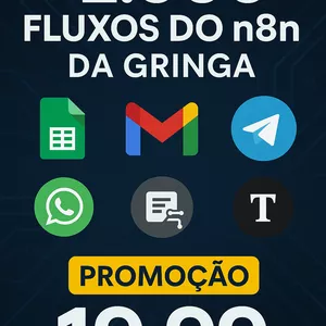 Imagem de capa para o Ebook Super Pack + de 2.000 fluxos n8n