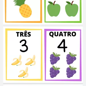 Imagem de capa para o Ebook Cards de números tema Frutas (1 ao 15)