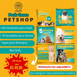 Imagem do curso PACK CANVA PETSHOP
