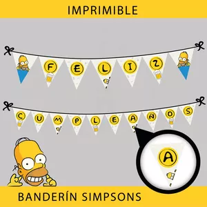 Imagen de portada para Curso online Banderín Imprimible Los Simpson Feliz Cumpleaños