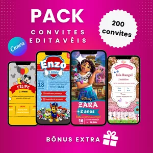 Imagem de capa para o Curso online Pack de Convites Editáveis CANVA