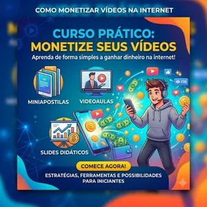 Imagem do curso 🚀 Curso Rápido para Iniciação em Monetização com Vídeos