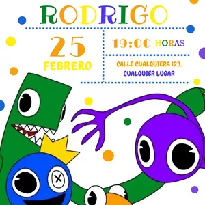 Imagen de portada para Ebook Invitación Digital Editable - Cumpleaños Infantil Rainbow Friends 🌈🎉