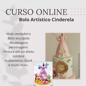 Imagem do curso Bolo esculpido em Pasta Americana com modelagens - Tema Cinderela